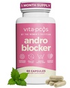 VITA-PCOS AndroBlocker Balance Supplement for Women - Stinging Nettle Capsules with Zinc & Inositol for Facial Hair & Well-Being - Saw Palmetto for Women Energy & Vitality - 60 Capsules