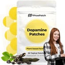 Dopamine Patches Extra Strength – Botanical Topical Body Patch for External Use – Plant-Based Vegan, 30 Count (30-Day Routine)