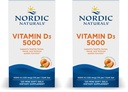 Nordic Naturals Vitamin D3 5000, Orange - 120 Mini Soft Gels - 5000 IU Vitamin D3 - Supports Healthy Bones, Mood & Immune System Function - Non-GMO - 120 Servings (Pack of 2)