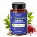 L Theanine 200mg with Saffron, GABA, Magnesium Glycinate & Vitamin B6, L-Theanine Supplement Advanced Complex Formula for Mood Relaxation & Stress Relief & Sleep Support, 60 Vegan Capsules