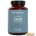 Real Mushrooms Lion’s Mane Calm Capsules (90 Count) – 400mg Organic Lions Mane Fruiting Body Extracts, 200mg Organic Reishi, 200mg AlphaWave L-Theanine for Calm Clarity & Relaxed Alertness, 90ct
