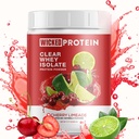 WICKED Protein Powder, Clear Whey Isolate, 23g Protein, 95 Calories, Refreshing Juice, Clean Label Project Certified, Gluten Free, Post Workout Recovery, Protein for Women and Men (Cherry Limeade)