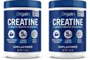 Orgain Creatine Monohydrate Micronized Powder,100 Servings,Unflavored,Supports Muscle Growth,Post Workout Recovery and Brain Health,No Artificial Additives,for Men & Women,Vegan,(Pack of 2)