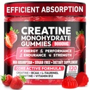 Creatine Gummies Monohydrate Complex 9000MG, Chewable Creatine Monohydrate Gummies for Men & Women with L-Taurine, BCAA 2:1, B12/6, Building Muscle Strength and Boost Focus, 30 Days Supply