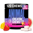 Animal Creatine Chews Tablets - Enhanced Creatine Monohydrate with AstraGin to Improve Absorption, Sea Salt for Added Pumps, Delicious and Convenient Chewable Tablets - Fruit Punch