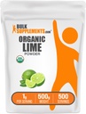 BulkSupplements.com Organic Lime Powder - Organic Lime Flavoring Powder, Sourced from Citrus Aurantifolia Fruit - Air Dried & Gluten Free, 1g per Serving, 500g (1.1 lbs) (Pack of 1)