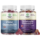 Bundle of Extra Strength Zinc Gummies for Adults - Chewable Zinc Supplements for Energy & Immune Support and Melatonin Gummies 10mg per Serving - Fast Acting Tasty Sleep Gummies Enhanced Sleep Quality