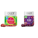 OLLY Metabolism Gummy Rings Apple Cider Vinegar Vitamin B12 30 Count Sleep Immunity Melatonin Gummy Vitamin C Zinc Echinacea 36 Count Bundle