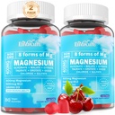 Magnesium Complex Gummies 400mg | as 8 Forms of Magnesium Glycinate, Malate, Citrate, Taurate, Oxide & More | w/Ashwagandha Extract, D3 & B12 Supports for Calm, Zzz, Mood, Muscle Cramp - Vegan 120Cts