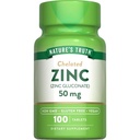 Nature's Truth Zinc 50 mg Chelated Supplements, 100 Count, Pack of 3