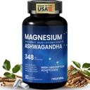 Magnesium Ashwagandha Complex | High-Absorption Multi Magnesium Supports Stress Relief, Sleep, Muscle & Heart Health | Vegan, Non-GMO, Gluten-Free, Made in USA, 90 Capsules((45-Day Supply)