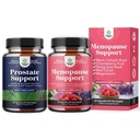 Bundle of Herbal Prostate Supplement for Men - Potent Pygeum Saw Palmetto Extract Beta Sitosterol & Green Tea and Complete Herbal Menopause Supplement for Women - Female Hormone Balance Capsules