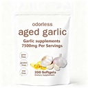 Aged Garlic Extract 7500mg Odorless –200 Softgels | Organic, Non-GMO, Gluten-Free | Daily Immune for Adults(1pcs)