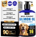 Wild Alaskan Salmon Oil for Dogs & Cats – Fast-Absorbing Fish Oil for Dogs with Krill Oil, Omega 3 6 9 Fish Oil Supplement from 8 Deep Sea Fishs for Skin, Coat, Joints & Heart -16oz (90 Day Supply)