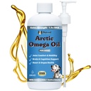 Natural Dog Company Arctic Omega Oil for Dogs – Salmon, Pollock, Krill & Algal, DHA Supports Skin & Coat, Joint Mobility, Cognitive Health & Immune Wellness, Liquid Fish Oil Pump,16 oz