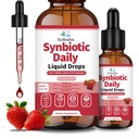 Synbiotic Probiotic Prebiotic Post -biotic Liquid Drops, Advanced 3-in-1 60 Billion CFU 10 Strains w/Immune Tributyrin Postbiotic for Gut Health & Digestive Support, Daily Complete Immune, Women Men