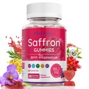 Saffron Gummies with Saffron 88.5mg + Magnesium Glycinate 300mg | Max Strength Saffron Supplements with St. John's Wort, L-Theanine, Rhodiola, Rosemary - Supports Mood & Focus