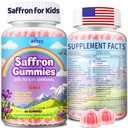 Saffron Gummies for Adults & Kids,88.5mg Saffron Extract with Magnesium Glycinate,L-Theanine,GABA,Ashwagandha,Rhodiola Rosea,Vitamins B6/B12 & D3,Supports Stable State & Vitality,Sugar-Free,60 Gummies