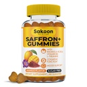 Saffron Gummies for Mood Boost & Stress Relief | Saffron Extract with 150mg Rhodiola Rosea & L-Theanine | Sugar Free Mango Flavor | Focus & Energy Supplement for Women & Men | 60 Count