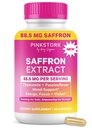 Pink Stork Saffron Extract for Women | 88.5 mg with Chamomile + Passionflower | Mood Support for Emotional Wellness, Calm + Focus | Hormonal Mood Balance | 30 Capsules
