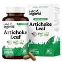 Wild & Organic Artichoke Extract Capsules 500 mg - Liver & Digestive Support - Artichoke Leaf Extract Supplement - Cynara Scolymus Leaf Powder - Vegan, No Fillers, Non-GMO - 90 Count