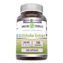 Amazing Formulas Artichoke Extract Supplement | 500 Mg | 180 Capsules | Cynara Scolymus Leaf | Non-GMO | Gluten Free | Made in USA