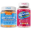 LILICARE Bundle: Cod Liver Oil Gummies 1 Pack & Magnesium Glycinate Gummies for Kids 4+ 1 Pack