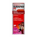 Sudafed Children's PE Nasal Decongestant, Liquid Cold Relief Medicine with Phenylephrine HCl, Alcohol Free and Sugar-Free, Berry-Flavored, 4 fl. oz