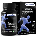SANOVIA Magnesium Glycinate Sleep Support Supplement with L-Theanine, Chamomile & Melatonin – Calm Nighttime Relax Formula, 150mg Elemental Magnesium, 200mg L-Theanine, 60 Vegan Capsules