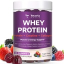 3 in 1 Whey Protein Gummies | Creatine Monohydrate | Collagen, 0 Sugar, Pure Protein Source, Muscle & Energy Support, Berry Flavor, for Women and Men