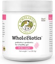 Wholistic Pet Organics WholeBiotics - Daily Dog Probiotics for Digestive Health Support & Immune Boost - 9 Strains - Prebiotics &amp; Probiotics for Dogs & Cats - Gut Health for Dogs - 1 Oz - 28 Scoops