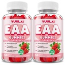 Pack of 2 EAA Gummies Essential Amino Acids - All 9 Essential Aminos (EAA) and All Branched-Chain Aminos (BCAAs) for Muscle Recovery, Energy Support, Strawberry Flavor, 120 Count