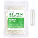 Size 1 Gelatin Empty Capsules - 100 Count Clear Empty Pill Capsules, Fillable Empty Gel Capsule for Homemade Vitamins & Powders, Easy for DIY Supplements