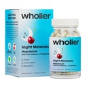 wholier Magnesium Glycinate, L-Theanine, Tart Cherry Juice. Natural Support for Sleep, Stress + Relaxation. Melatonin-Free. Night Minerals. (60 Vegan Capsules) Glass Bottle