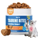 Just Try 6.35 oz Cat Taurine Bites - Taurine for Cats with L-Carnitine, Omega 3 and Vitamins - Supports Immune, Heart and Eyes Health Cat Supplements 300 Bites