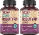 DEVA Vegan Tributyrin Suplemento - Butyrate Precursor, Gut Barrier Support, Butyric Acid, 500 MG Vegan Capsules, Leaky Gut Support, Digestion, 90 Conde (Pack of 2)