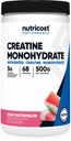 Nutricost Creatine Monohydrate Powder (Sour Watermelon, 500 Gram) - Micronized Creatine Supplement, Vegan, GMO-Free, Gluten-Free, 68 Servings