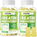 ElevateLife Creatine Monohydrate Gummies 5g para Hombre Mujeres - Sugar Suplemento Chewable Libre. 180 Gummies Lemon
