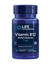 Vitamina B12 Metilcobalamina, Suplemento de Salud Nerve, Apoyo Cognitivo, Vitamina Energética, Metilcobalamina B12, 5 mg, Dessolamiento rápido, Libre de gluten, No GMO, Vegetariano, 60 lozenges
