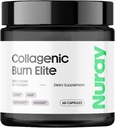 Nuray Collagenic Burn Elite with Green Tea - Collagen Peptides- 60 Capsules  durable Collagen Burn with 5 Tipos de Collagen for Healthy Hair, Skin, Nails, Joints, Metabolism Boost & Energy