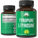 TyroPure L Tyrosine Supplement. More Bioavailable, Cleaner Version of L-Tyrosine. Vegan, Naturally Fermented 500mg Capsules for Mental Clarity, Dopamine. Mood Support for Women and Men
