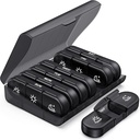 PULIV Organizador semanal de píldoras 3 veces al día, caja de carga de trabajo portátil 7 días con grandes contenedores de píldoras, caja ligera de píldoras para vitaminas, medicamentos, suplementos y aceites de pescado (negro)