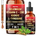 7in1 Selenium Liquid Drops – 200mcg Selenomethionine for Men & Women – Pure Thyroid Support Supplement – High Absorption Tincture – for Immune & Energy Support - 1FL Oz - 60 Day Support