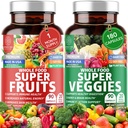 N1N Premium Super Fruits & Veggies Supplement, 180 Caps, Whole Food & Natural Superfood for Women, Men & Kids - Packed with Aloe Vera, Vitamins & Minerals