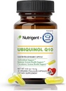 Ubiquinol CoQ10 50 mg, cápsulas orgánicas filtradas líquidas, coenzima de alta absorción Q10 Suplementos, antioxidante para la producción de energía de salud cardíaca, 30 Conde