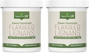 Lignanos para la vida - Pólvora Flaxseed de tierra a granel natural - Omega 3 &amp; 6 Ácidos grasos Filled High Fiber Antioxidants - Soporte Corazón saludable &amp; Pelo, Sistema de inmunológico saludable - 60 Serviciones 80mg por ficha, 2 Pack