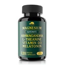 VPKIN Magnesium Ashwagandha Supplement,Magnesium Glycinate,Melatonin,L-Theanine Plus Vitamin D3,Gluten Free,120 Capsules