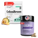 ColonBroom GLP-1 Weight Management (30 Servings) + Psyllium Husk Powder Supplements (Tropical Fruits, 50 Servings) | Supports Appetite Control, Energy, Mood Balance, Bloating Relief & Gut Health