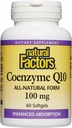 Factores naturales Coenzima Q10 - Apoyo al Antioxidante Suplementos Soportes Producción de energía celular - Ayudas de absorción mejor Función cardíaca saludable - 100 mg, 60 Softgels (60 Servimientos)