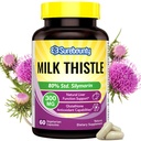 Milk Thistle, Concentrated Seed Extract, 80% Silymarin, Liver Support Cleanse Detox, Fatty Liver Supplements, Non-GMO, No Gluten & Soy, 60 Veggie Caps, 2 Month Supply